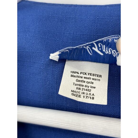 Vintage Good Times Jacket Womens 18 Blue Double Breasted V Neck Pleated 80s 90s - Picture 7 of 15